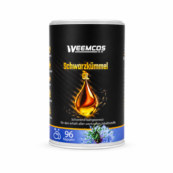 Schwarzkümmelöl Kapseln 96 Stk. Nigella Sativa – Weemcos Nutrition Schweiz