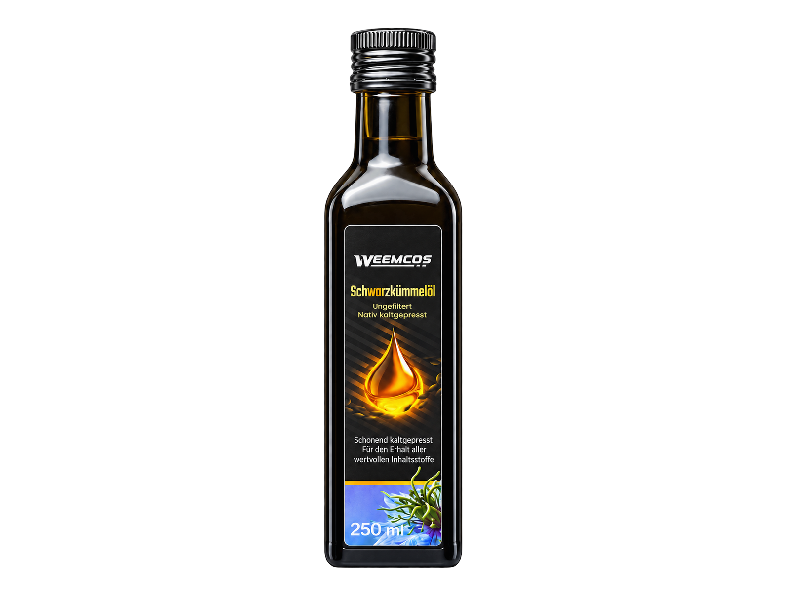 Weemcos Schwarzkümmelöl Flasche